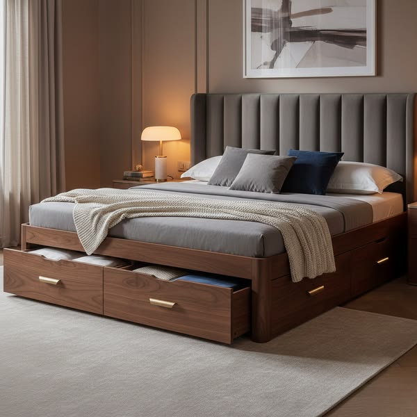 Queen Bed with Storage