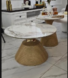 Freeform Oak Pedestal Set