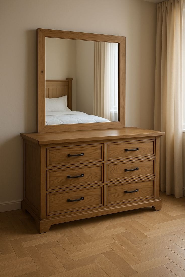 Classic Oak Dresser with Mirror