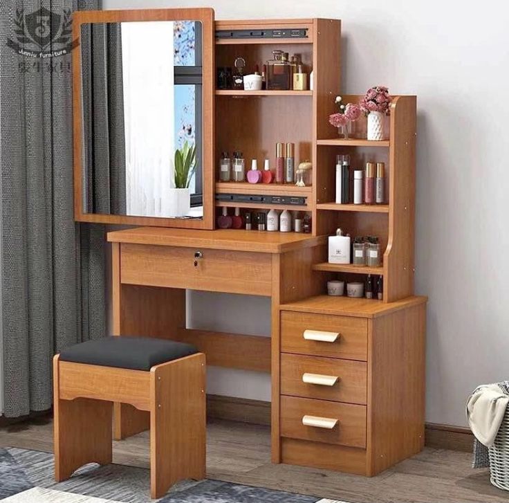 Sliding-Door Vanity with Stool
