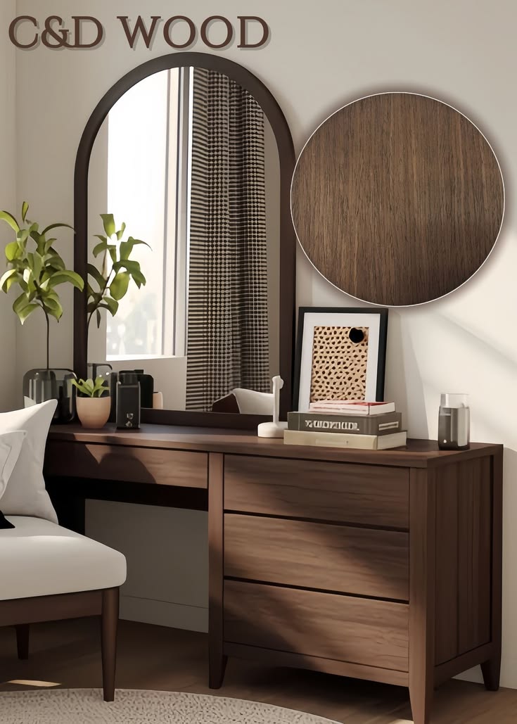 C&D Arch Mirror Vanity Desk