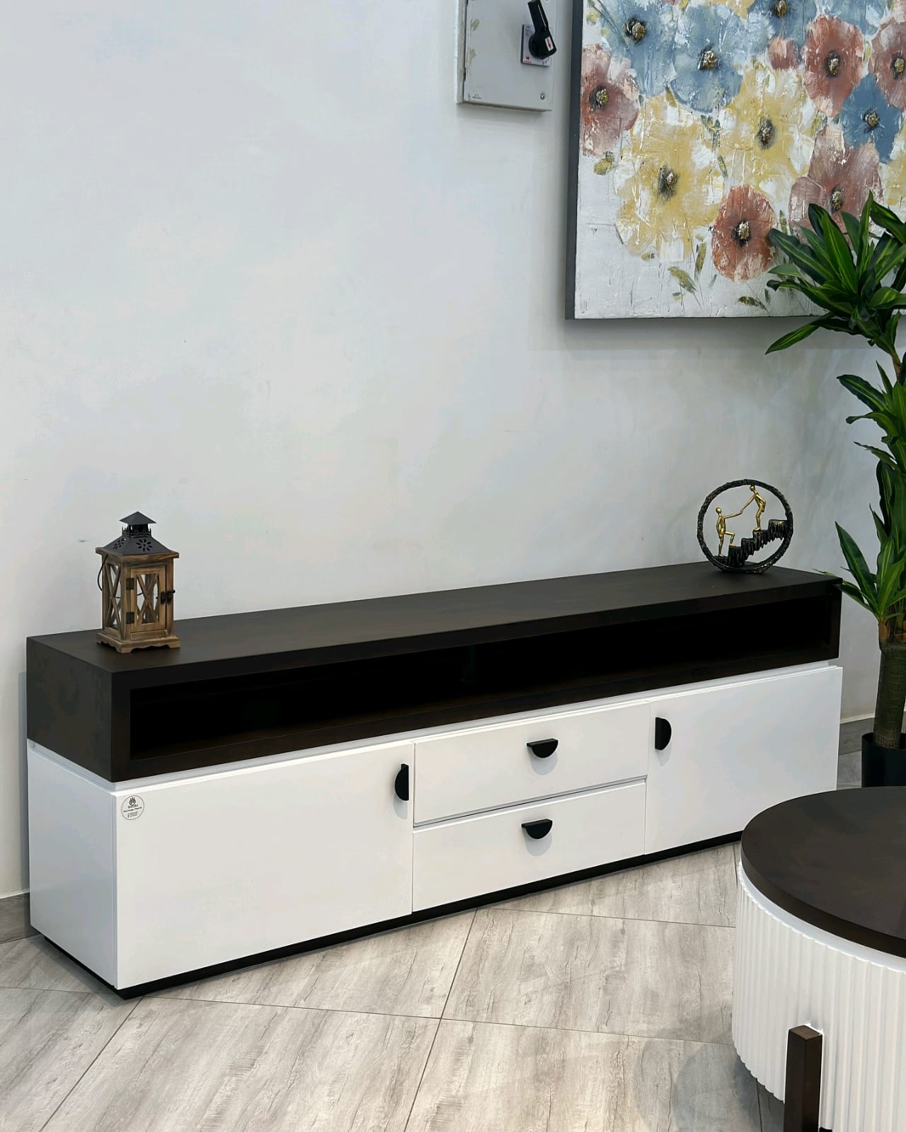 Two-Tone Espresso TV Cabinet
