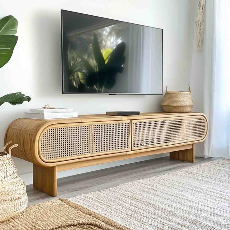 Rattan Cane TV Console