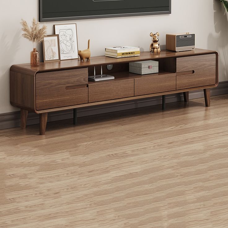 Walnut Grain 4-Drawer TV Unit